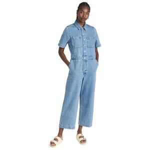 Levi’s Wide Leg Short Sleeve Denim Cotton Boiler Suit Jumpsuit Size Medium